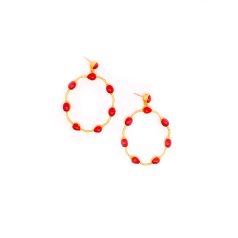 WOOF Letter Beads Earrings