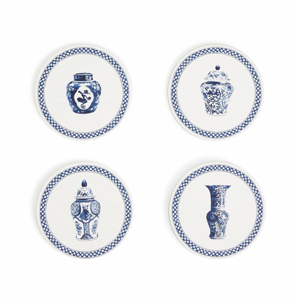 Set of 40 Chinoiserie Paper Coasters