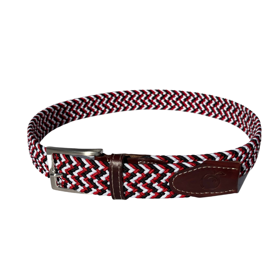 Red, Black, & White Braided Belt
